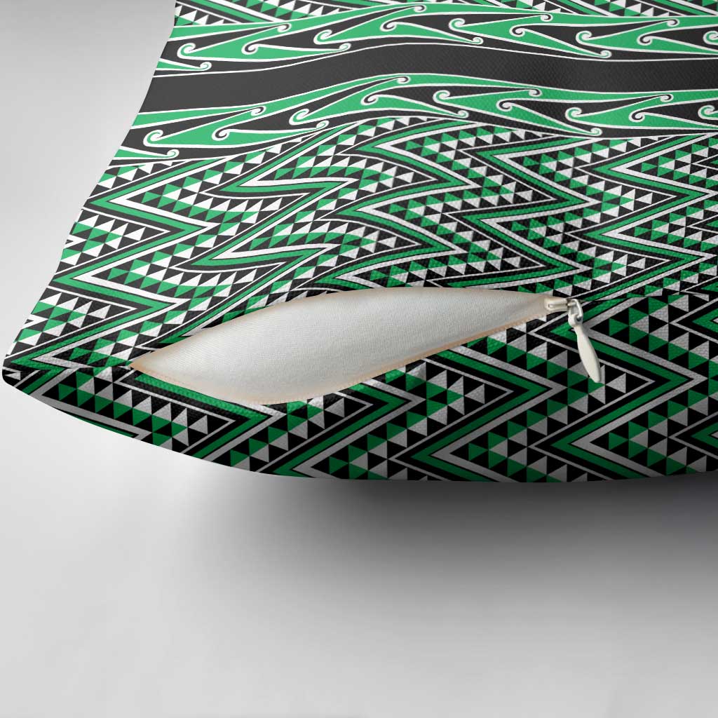 New Zealand Maori Niho Taniwha Pillow Cover Kakariki Mangopare and Puhoro Pattern - Aussie Hoodie