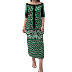 New Zealand Maori Niho Taniwha Puletasi Kakariki Mangopare and Puhoro Pattern
