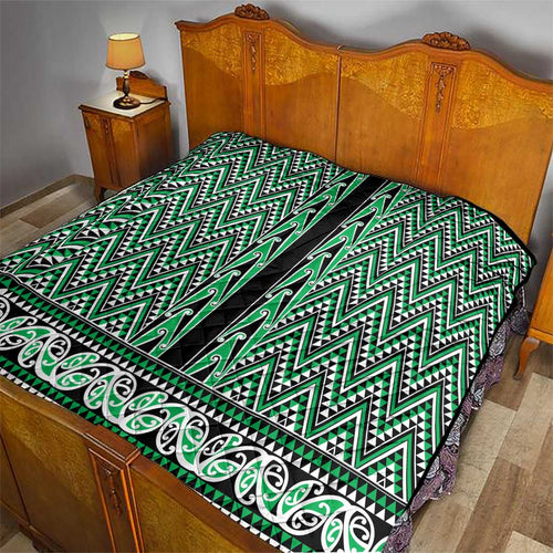 New Zealand Maori Niho Taniwha Quilt Kakariki Mangopare and Puhoro Pattern