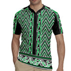 New Zealand Maori Niho Taniwha Rugby Jersey Kakariki Mangopare and Puhoro Pattern
