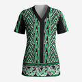 New Zealand Maori Niho Taniwha Scrub Top Kakariki Mangopare and Puhoro Pattern - Aussie Hoodie