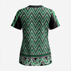 New Zealand Maori Niho Taniwha Scrub Top Kakariki Mangopare and Puhoro Pattern - Aussie Hoodie
