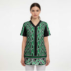 New Zealand Maori Niho Taniwha Scrub Top Kakariki Mangopare and Puhoro Pattern - Aussie Hoodie
