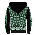 New Zealand Maori Niho Taniwha Sherpa Hoodie Kakariki Mangopare and Puhoro Pattern