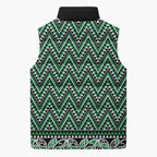 New Zealand Maori Niho Taniwha Sleeveless Puffer Jacket Kakariki Mangopare and Puhoro Pattern - Aussie Hoodie