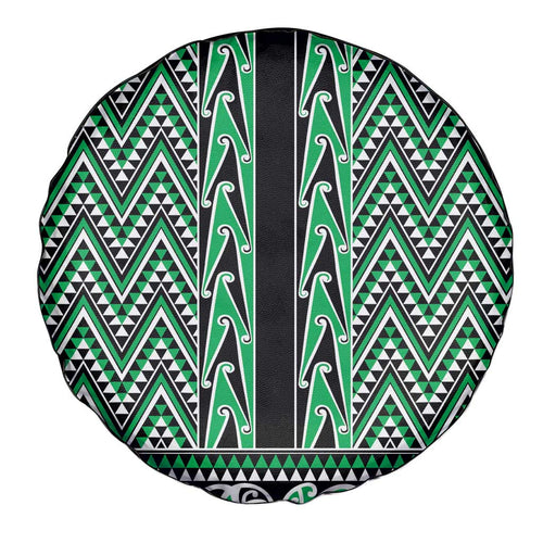 New Zealand Maori Niho Taniwha Spare Tire Cover Kakariki Mangopare and Puhoro Pattern