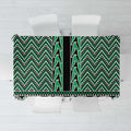 New Zealand Maori Niho Taniwha Tablecloth Kakariki Mangopare and Puhoro Pattern