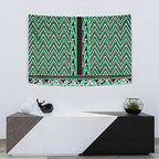 New Zealand Maori Niho Taniwha Tapestry Kakariki Mangopare and Puhoro Pattern