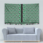 New Zealand Maori Niho Taniwha Tapestry Kakariki Mangopare and Puhoro Pattern