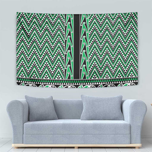 New Zealand Maori Niho Taniwha Tapestry Kakariki Mangopare and Puhoro Pattern