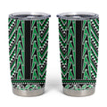 New Zealand Maori Niho Taniwha Tumbler Cup Kakariki Mangopare and Puhoro Pattern