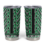 New Zealand Maori Niho Taniwha Tumbler Cup Kakariki Mangopare and Puhoro Pattern