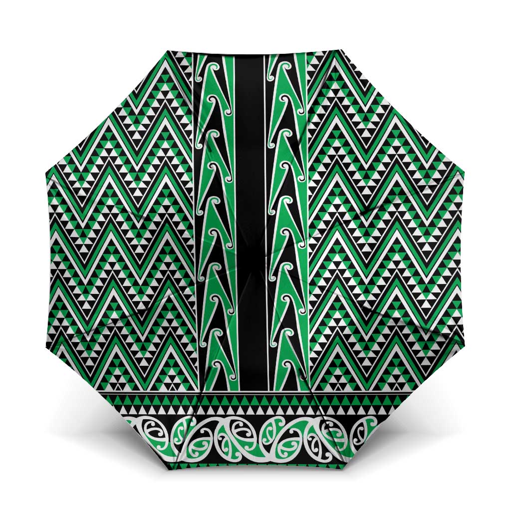 New Zealand Maori Niho Taniwha Umbrella Kakariki Mangopare and Puhoro Pattern - Aussie Hoodie