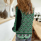 New Zealand Maori Niho Taniwha Women Casual Shirt Kakariki Mangopare and Puhoro Pattern
