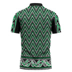 New Zealand Maori Niho Taniwha Zipper Polo Shirt Kakariki Mangopare and Puhoro Pattern - Aussie Hoodie