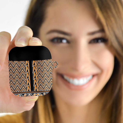 New Zealand Maori Niho Taniwha AirPods Case Karaka Mangopare and Puhoro Pattern - Aussie Hoodie