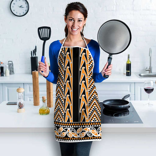 New Zealand Maori Niho Taniwha Apron Karaka Mangopare and Puhoro Pattern - Aussie Hoodie