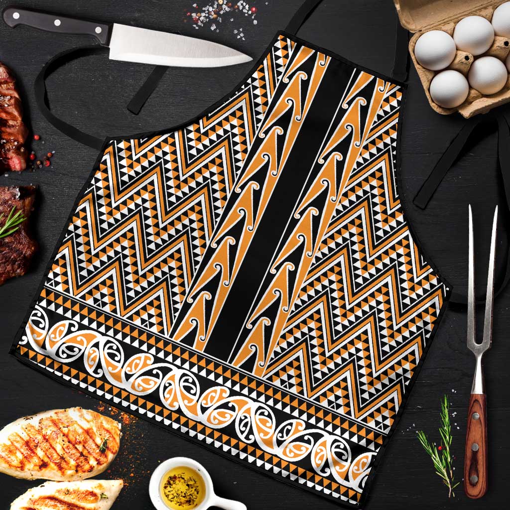 New Zealand Maori Niho Taniwha Apron Karaka Mangopare and Puhoro Pattern - Aussie Hoodie