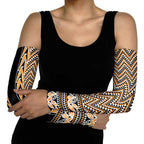 New Zealand Maori Niho Taniwha Arm Sleeves Karaka Mangopare and Puhoro Pattern - Aussie Hoodie