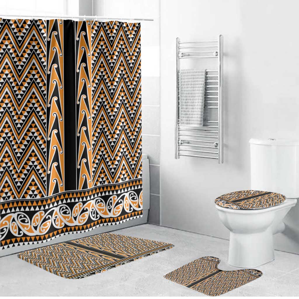 New Zealand Maori Niho Taniwha Bathroom Set Karaka Mangopare and Puhoro Pattern - Aussie Hoodie