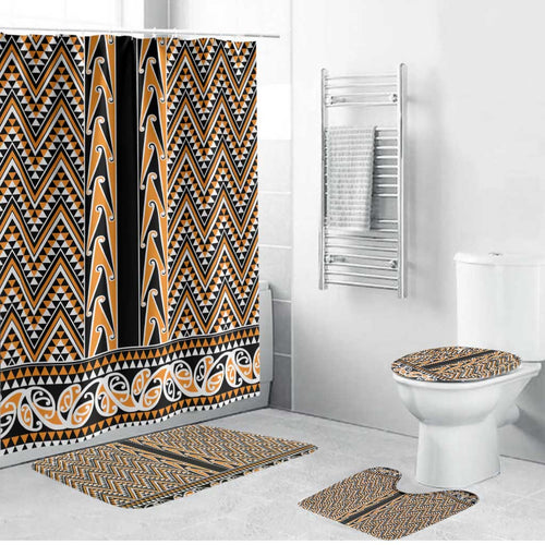 New Zealand Maori Niho Taniwha Bathroom Set Karaka Mangopare and Puhoro Pattern - Aussie Hoodie
