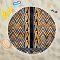 New Zealand Maori Niho Taniwha Beach Blanket Karaka Mangopare and Puhoro Pattern