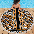New Zealand Maori Niho Taniwha Beach Blanket Karaka Mangopare and Puhoro Pattern