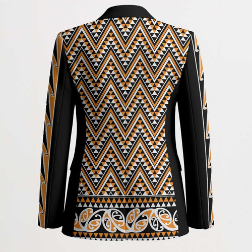 New Zealand Maori Niho Taniwha Blazer Karaka Mangopare and Puhoro Pattern - Aussie Hoodie