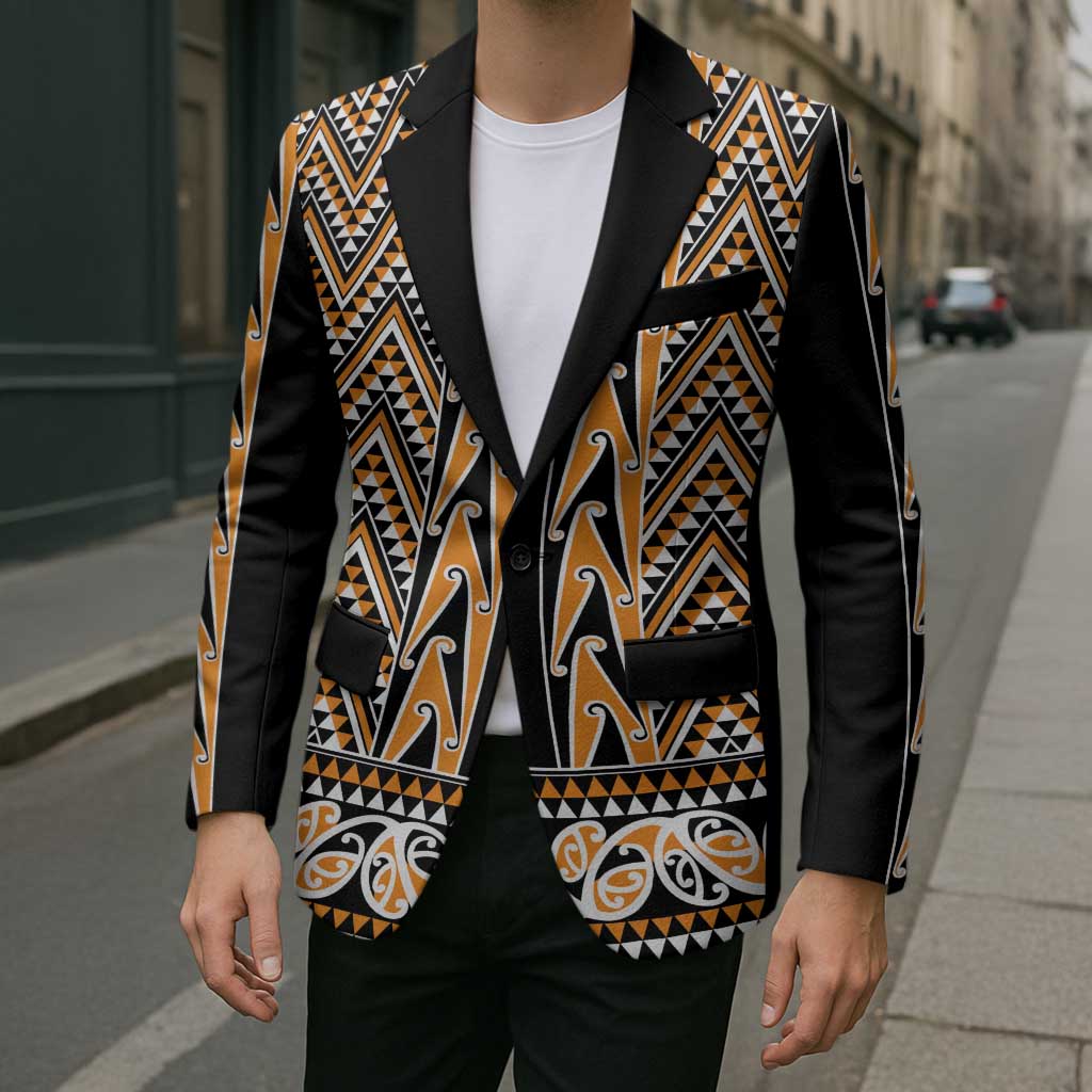 New Zealand Maori Niho Taniwha Blazer Karaka Mangopare and Puhoro Pattern - Aussie Hoodie
