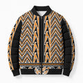 New Zealand Maori Niho Taniwha Bomber Puffer Jacket Karaka Mangopare and Puhoro Pattern - Aussie Hoodie