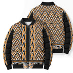 New Zealand Maori Niho Taniwha Bomber Puffer Jacket Karaka Mangopare and Puhoro Pattern - Aussie Hoodie