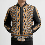 New Zealand Maori Niho Taniwha Bomber Puffer Jacket Karaka Mangopare and Puhoro Pattern - Aussie Hoodie