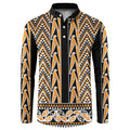 New Zealand Maori Niho Taniwha Button Sweatshirt Karaka Mangopare and Puhoro Pattern