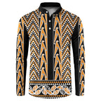 New Zealand Maori Niho Taniwha Button Sweatshirt Karaka Mangopare and Puhoro Pattern