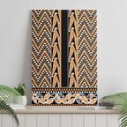 New Zealand Maori Niho Taniwha Canvas Wall Art Karaka Mangopare and Puhoro Pattern