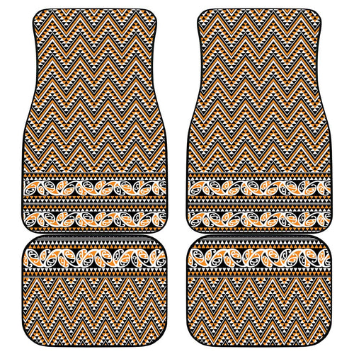 New Zealand Maori Niho Taniwha Car Mats Karaka Mangopare and Puhoro Pattern