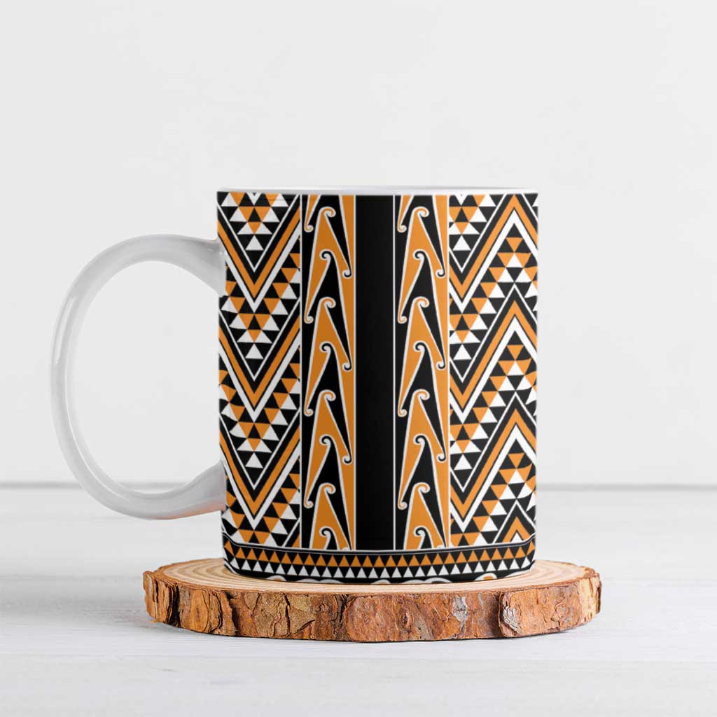 New Zealand Maori Niho Taniwha Ceramic Mug Karaka Mangopare and Puhoro Pattern - Aussie Hoodie