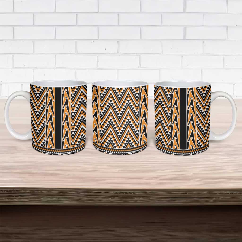 New Zealand Maori Niho Taniwha Ceramic Mug Karaka Mangopare and Puhoro Pattern - Aussie Hoodie