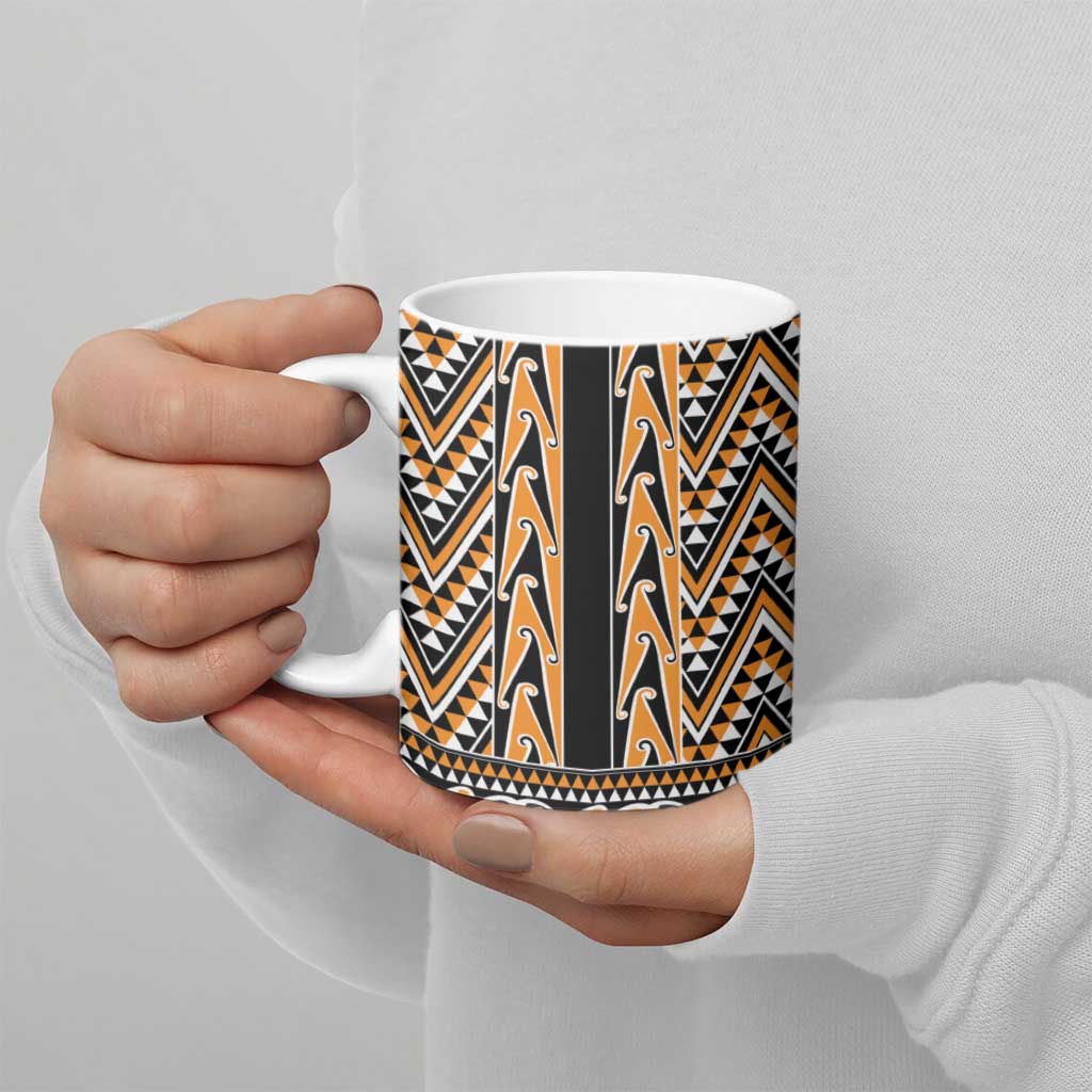 New Zealand Maori Niho Taniwha Ceramic Mug Karaka Mangopare and Puhoro Pattern - Aussie Hoodie