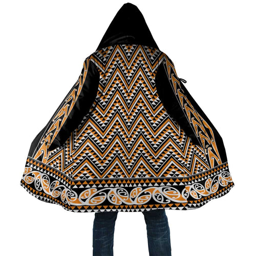 New Zealand Maori Niho Taniwha Cloak Karaka Mangopare and Puhoro Pattern - Aussie Hoodie