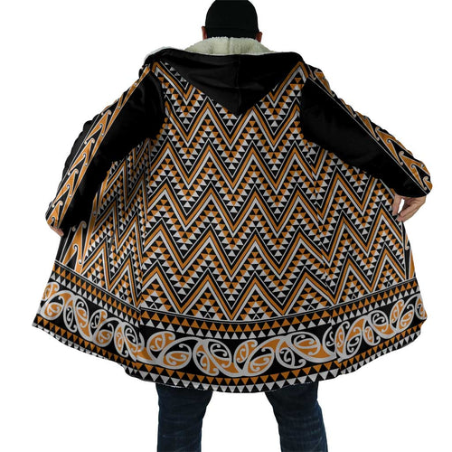 New Zealand Maori Niho Taniwha Cloak Karaka Mangopare and Puhoro Pattern - Aussie Hoodie