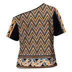 New Zealand Maori Niho Taniwha Cross Shoulder Shirt Karaka Mangopare and Puhoro Pattern - Aussie Hoodie