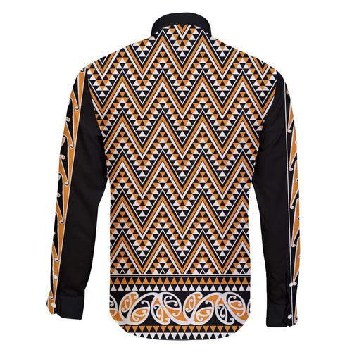 New Zealand Maori Niho Taniwha Family Matching Long Sleeve Bodycon Dress and Hawaiian Shirt Karaka Mangopare and Puhoro Pattern