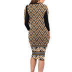 New Zealand Maori Niho Taniwha Family Matching Long Sleeve Bodycon Dress and Hawaiian Shirt Karaka Mangopare and Puhoro Pattern