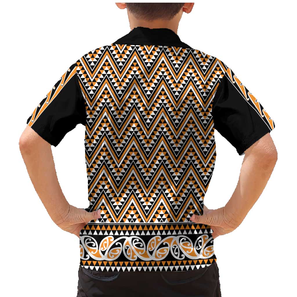 New Zealand Maori Niho Taniwha Family Matching Mermaid Dress and Hawaiian Shirt Karaka Mangopare and Puhoro Pattern