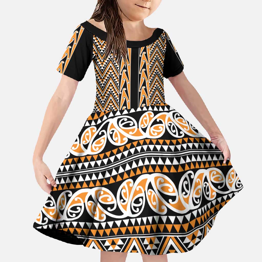 New Zealand Maori Niho Taniwha Family Matching Summer Maxi Dress and Hawaiian Shirt Karaka Mangopare and Puhoro Pattern