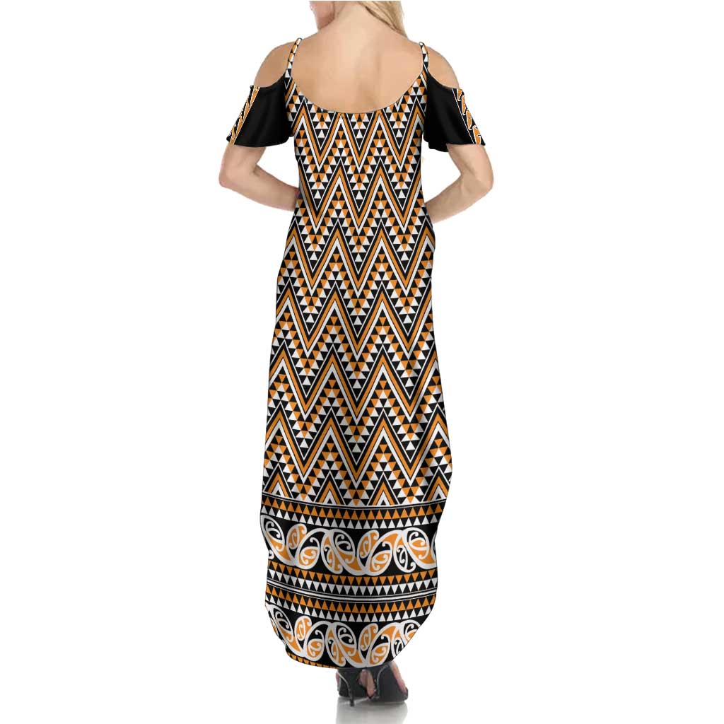New Zealand Maori Niho Taniwha Family Matching Summer Maxi Dress and Hawaiian Shirt Karaka Mangopare and Puhoro Pattern
