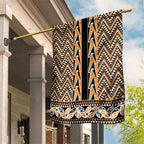 New Zealand Maori Niho Taniwha Garden Flag Karaka Mangopare and Puhoro Pattern