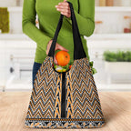 New Zealand Maori Niho Taniwha Grocery Bag Karaka Mangopare and Puhoro Pattern