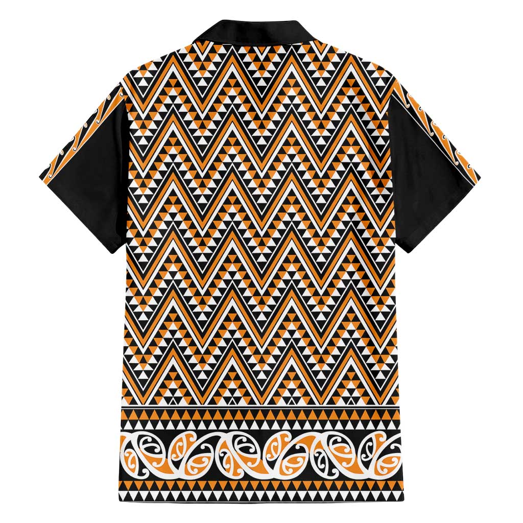 New Zealand Maori Niho Taniwha Hawaiian Shirt Karaka Mangopare and Puhoro Pattern